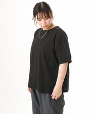 OLKHD52059 eur3(エウルキューブ) 【大きいサイズ/UVカット】接触冷感パフスリーブカットソー ブラック