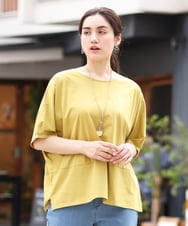 OLKHS43070 eur3(エウルキューブ) 【大きいサイズ/接触冷感】前後2WAYコットントップス イエロー(25)
