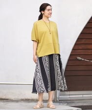 OLKHS43070 eur3(エウルキューブ) 【大きいサイズ/接触冷感】前後2WAYコットントップス イエロー(25)