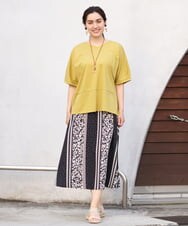 OLKHS43070 eur3(エウルキューブ) 【大きいサイズ/接触冷感】前後2WAYコットントップス イエロー(25)