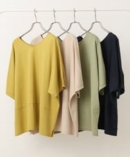 OLKHS43070 eur3(エウルキューブ) 【大きいサイズ/接触冷感】前後2WAYコットントップス ネイビー(57)