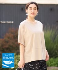 OLKHS43070 eur3(エウルキューブ) 【大きいサイズ/接触冷感】前後2WAYコットントップス ベージュ(82)
