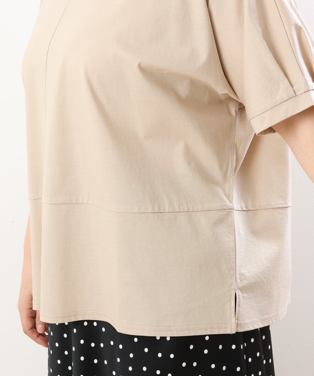 OLKHS43070 eur3(エウルキューブ) 【大きいサイズ/接触冷感】前後2WAYコットントップス ベージュ(82)