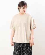 OLKHS43070 eur3(エウルキューブ) 【大きいサイズ/接触冷感】前後2WAYコットントップス ベージュ(82)