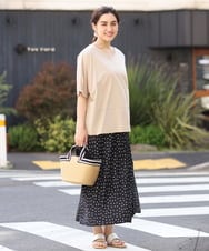 OLKHS43070 eur3(エウルキューブ) 【大きいサイズ/接触冷感】前後2WAYコットントップス ベージュ(82)
