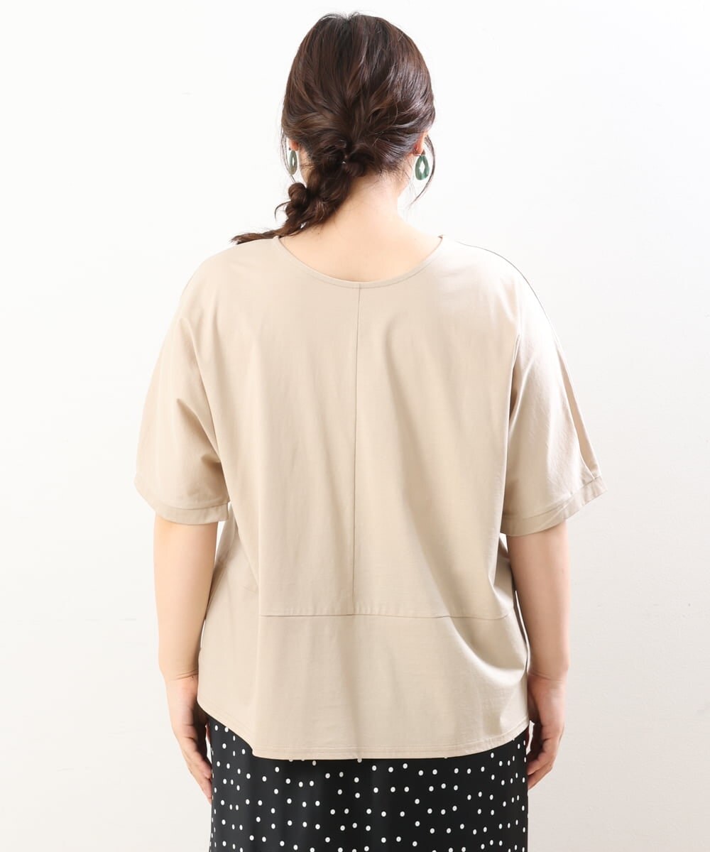 OLKHS43070 eur3(エウルキューブ) 【大きいサイズ/接触冷感】前後2WAYコットントップス ベージュ(82)