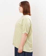 OLKHS52070 eur3(エウルキューブ) 【大きいサイズ/接触冷感】Vネックフロントギャザーカットソー ライトグリーン(30)