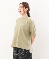 OLKHS59060 eur3(エウルキューブ) 【大きいサイズ】着心地さらっとコットンロゴTシャツ カーキ(36)