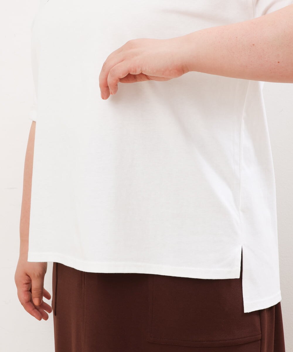 OLKHS59060 eur3(エウルキューブ) 【大きいサイズ】着心地さらっとコットンロゴTシャツ ホワイト(90)