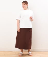 OLKHS59060 eur3(エウルキューブ) 【大きいサイズ】着心地さらっとコットンロゴTシャツ ホワイト(90)