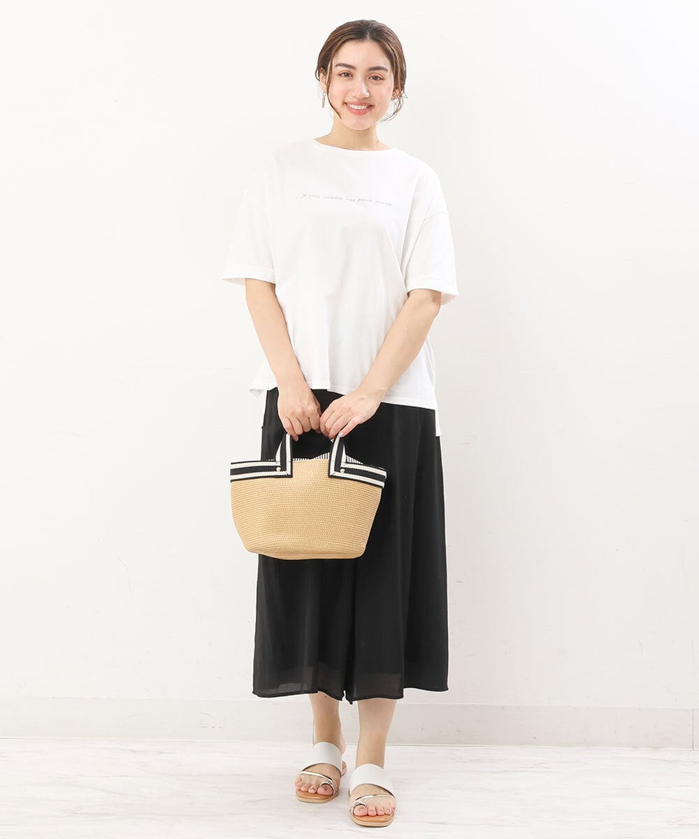 OLKHS59060 eur3(エウルキューブ) 【大きいサイズ】着心地さらっとコットンロゴTシャツ ホワイト(90)