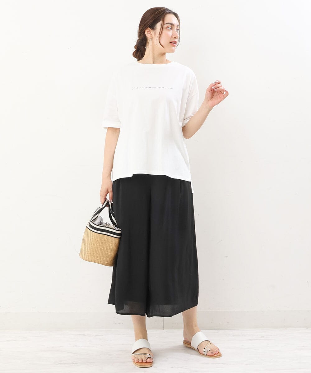 OLKHS59060 eur3(エウルキューブ) 【大きいサイズ】着心地さらっとコットンロゴTシャツ ホワイト(90)