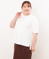 OLKHS59060 eur3(エウルキューブ) 【大きいサイズ】着心地さらっとコットンロゴTシャツ ホワイト(90)