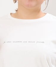 OLKHS59060 eur3(エウルキューブ) 【大きいサイズ】着心地さらっとコットンロゴTシャツ ホワイト(90)