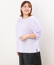 OLKHS62070 eur3(エウルキューブ) 【大きいサイズ】シャーリングギャザートップス ラベンダー(60)