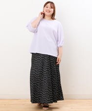OLKHS62070 eur3(エウルキューブ) 【大きいサイズ】シャーリングギャザートップス ラベンダー(60)