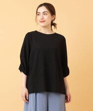 OLKHS62070 eur3(エウルキューブ) 【大きいサイズ】シャーリングギャザートップス ブラック(94)