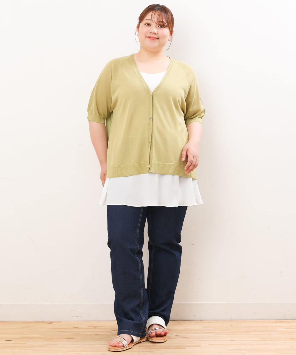 大きいサイズ】裾シフォンタンクトップ(タンクトップ