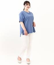 OLKHV13064 eur3(エウルキューブ) 【大きいサイズ/汗染み防止】Vネックカットソー ブルー(55)