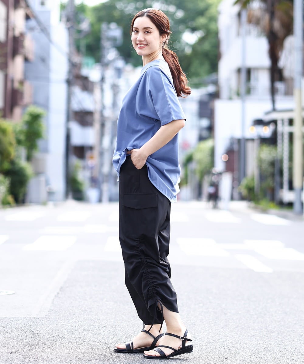 OLKHV13064 eur3(エウルキューブ) 【大きいサイズ/汗染み防止】Vネックカットソー ブルー(55)