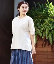 OLKHV13064 eur3(エウルキューブ) 【大きいサイズ/汗染み防止】Vネックカットソー ライトグレー(91)