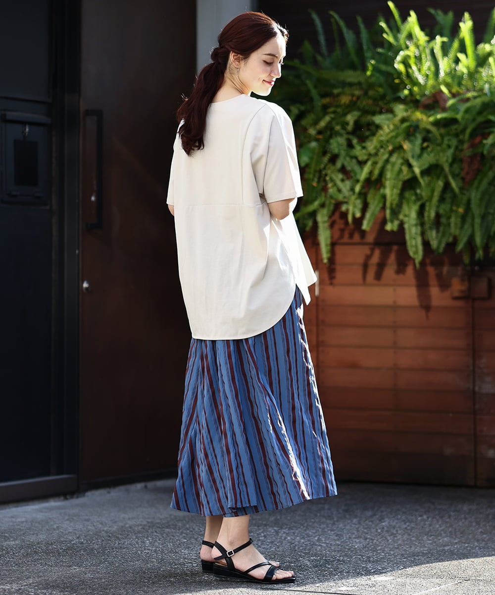 OLKHV13064 eur3(エウルキューブ) 【大きいサイズ/汗染み防止】Vネックカットソー ライトグレー(91)