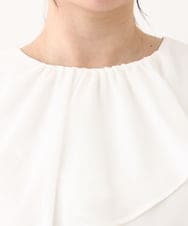 OLKHV28069 eur3(エウルキューブ) 【大きいサイズ/a.v.v×eur3】シフォンケープレイヤードトップス ホワイト(90)