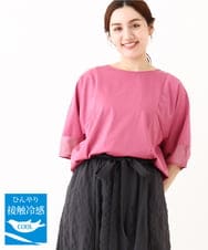 OLKHV38059 eur3(エウルキューブ) 【大きいサイズ/接触冷感】コクーンスリーブカットソー ピンク(03)
