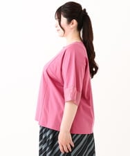 OLKHV38059 eur3(エウルキューブ) 【大きいサイズ/接触冷感】コクーンスリーブカットソー ピンク(03)
