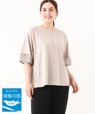 OLKHV38059 eur3(エウルキューブ) 【大きいサイズ/接触冷感】コクーンスリーブカットソー グレージュ(89)
