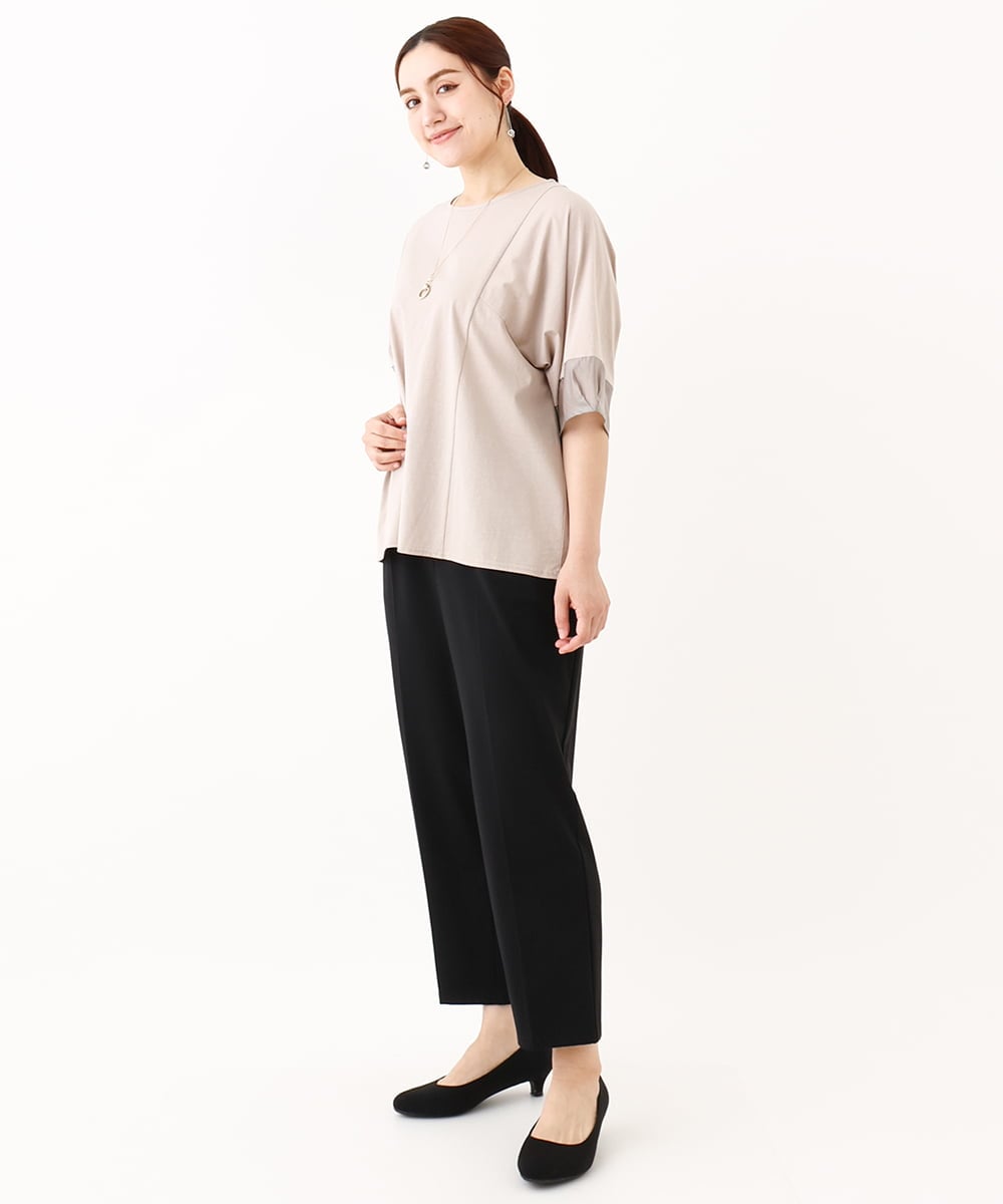 OLKHV38059 eur3(エウルキューブ) 【大きいサイズ/接触冷感】コクーンスリーブカットソー グレージュ(89)