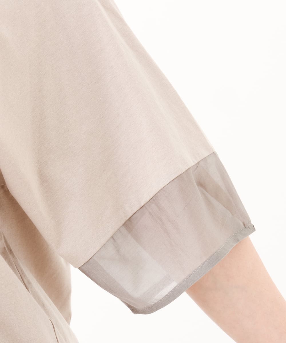 OLKHV38059 eur3(エウルキューブ) 【大きいサイズ/接触冷感】コクーンスリーブカットソー グレージュ(89)