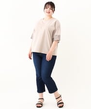 OLKHV38059 eur3(エウルキューブ) 【大きいサイズ/接触冷感】コクーンスリーブカットソー グレージュ(89)