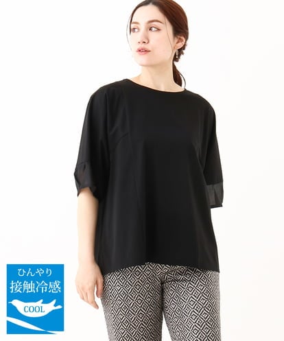 OLKHV38059 eur3 【大きいサイズ/接触冷感】コクーンスリーブカットソー