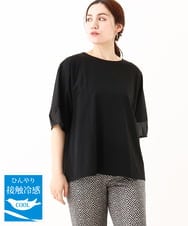 OLKHV38059 eur3(エウルキューブ) 【大きいサイズ/接触冷感】コクーンスリーブカットソー ブラック(94)