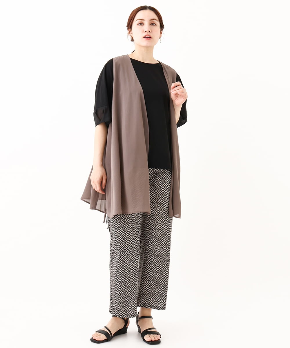 OLKHV38059 eur3(エウルキューブ) 【大きいサイズ/接触冷感】コクーンスリーブカットソー ブラック(94)