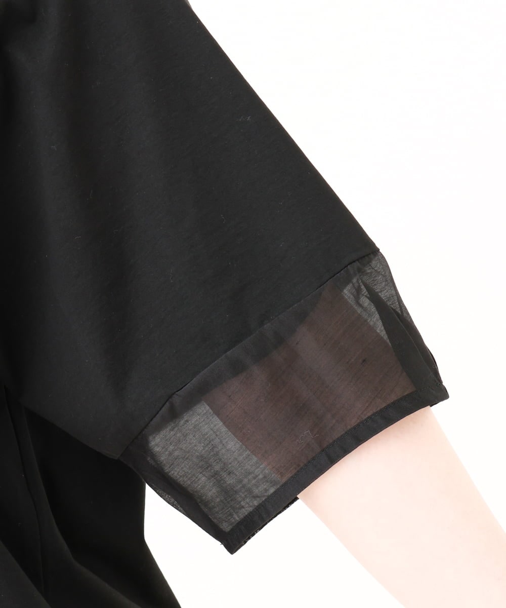 OLKHV38059 eur3(エウルキューブ) 【大きいサイズ/接触冷感】コクーンスリーブカットソー ブラック(94)