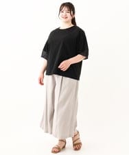 OLKHV38059 eur3(エウルキューブ) 【大きいサイズ/接触冷感】コクーンスリーブカットソー ブラック(94)