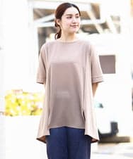 OLKHV39089 eur3(エウルキューブ) 【大きいサイズ】ジャージーコンビトップス ベージュ(82)