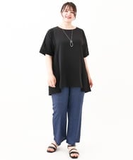 OLKHV39089 eur3(エウルキューブ) 【大きいサイズ】ジャージーコンビトップス ブラック(94)