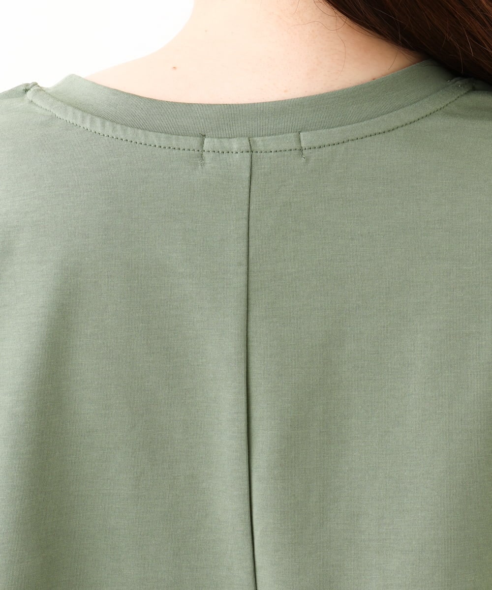 OLKHV50079 eur3(エウルキューブ) 【大きいサイズ/接触冷感】ロゴプリントオーバーシルエットTシャツ カーキ(36)