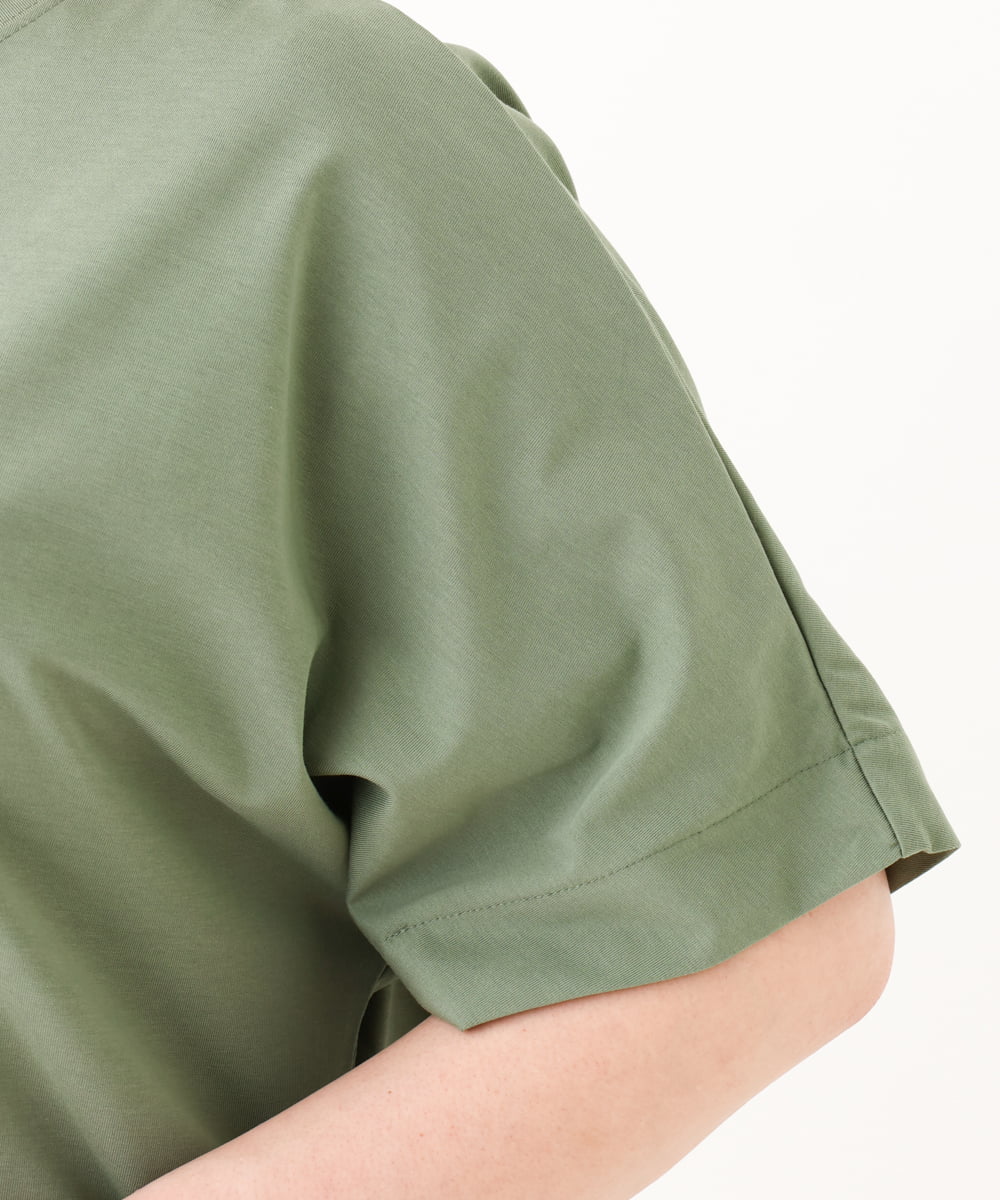 OLKHV50079 eur3(エウルキューブ) 【大きいサイズ/接触冷感】ロゴプリントオーバーシルエットTシャツ カーキ(36)