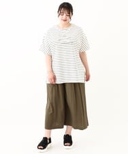 OLKHV50079 eur3(エウルキューブ) 【大きいサイズ/接触冷感】ロゴプリントオーバーシルエットTシャツ ホワイト(90)