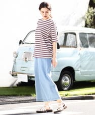 OLKHV54079 eur3(エウルキューブ) 【大きいサイズ】レトロボーダーカットソー アイボリー(80)