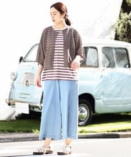 OLKHV54079 eur3(エウルキューブ) 【大きいサイズ】レトロボーダーカットソー アイボリー(80)