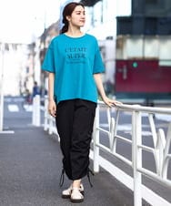 OLKHV56054 eur3(エウルキューブ) 【大きいサイズ/a.v.v×eur3】コットンロゴTシャツ ブルー(55)