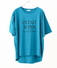 OLKHV56054 eur3(エウルキューブ) 【大きいサイズ/a.v.v×eur3】コットンロゴTシャツ ブルー(55)