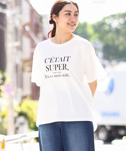 OLKHV56054 eur3 【大きいサイズ/a.v.v×eur3】コットンロゴTシャツ