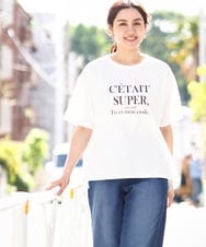 OLKHV56054 eur3(エウルキューブ) 【大きいサイズ/a.v.v×eur3】コットンロゴTシャツ ホワイト(90)