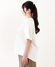 OLKHV56054 eur3(エウルキューブ) 【大きいサイズ/a.v.v×eur3】コットンロゴTシャツ ホワイト(90)